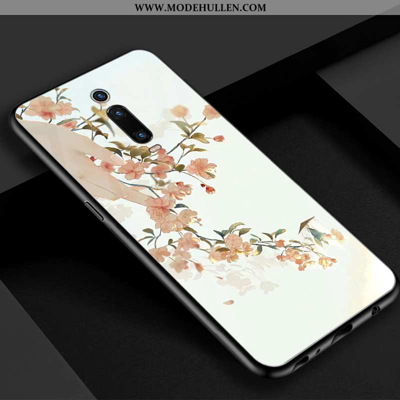 Hülle Xiaomi Mi 9t Glas Retro Blau Rot Chinesische Art Handy