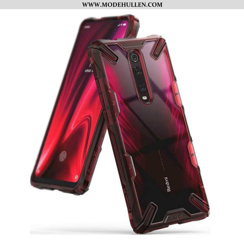 Hülle Xiaomi Mi 9t Hängende Verzierungen Persönlichkeit Case Transparent Rot Trend Schwarz