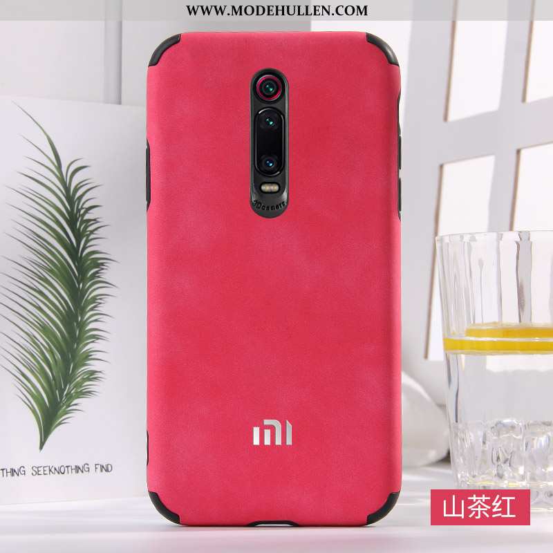 Hülle Xiaomi Mi 9t Leder Weiche Blau Silikon Rot Anti-sturz