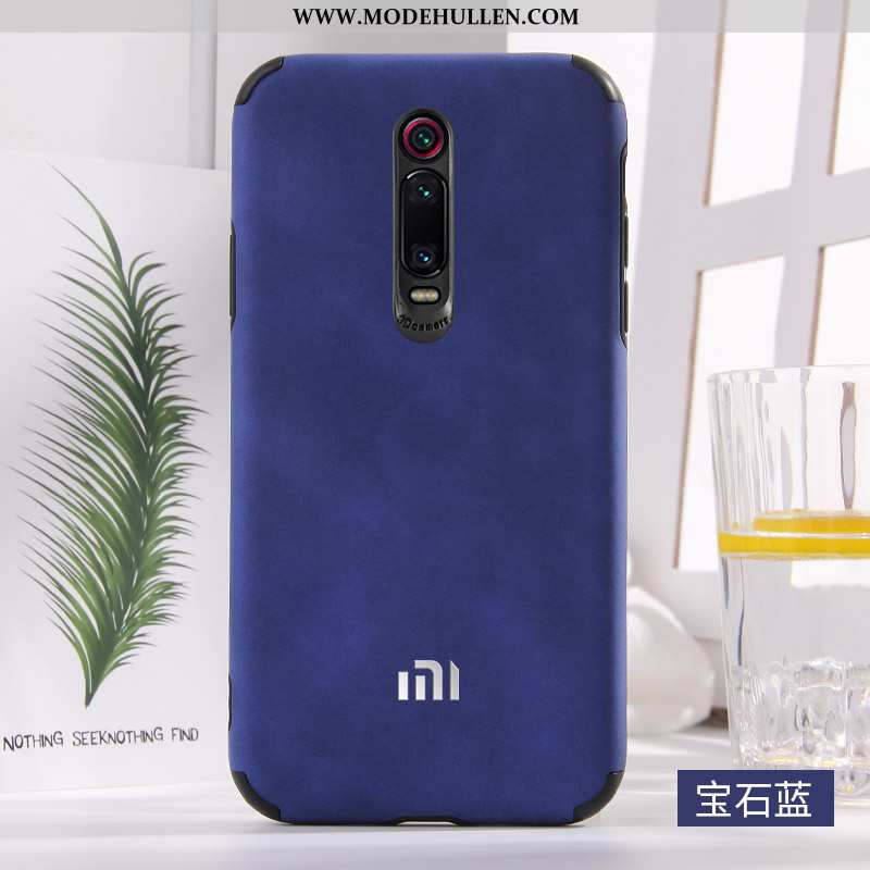 Hülle Xiaomi Mi 9t Leder Weiche Blau Silikon Rot Anti-sturz