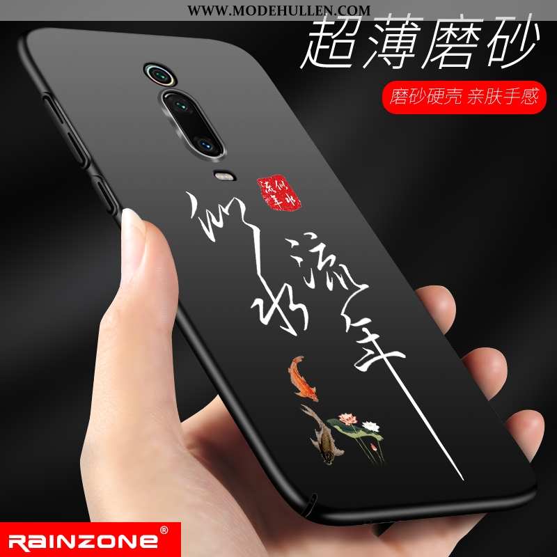Hülle Xiaomi Mi 9t Nubuck Super Dünne Rot Schwer Silikon Schwarz