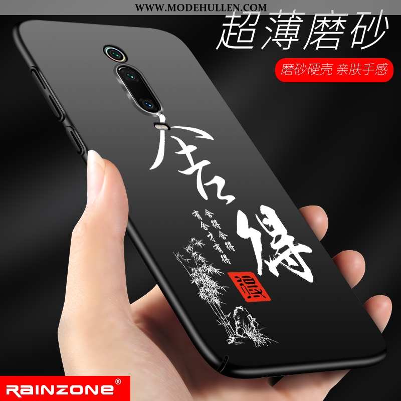 Hülle Xiaomi Mi 9t Nubuck Super Dünne Rot Schwer Silikon Schwarz