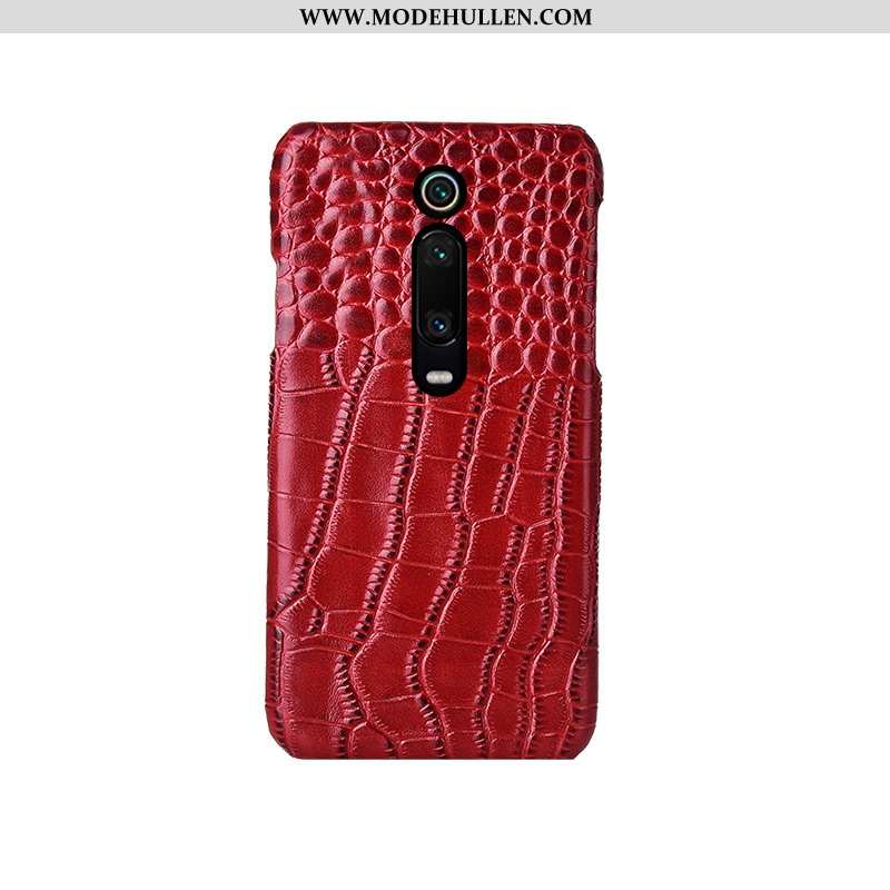 Hülle Xiaomi Mi 9t Pro Echt Leder Muster Rot Anti-sturz Case Handy Mini Schwarz