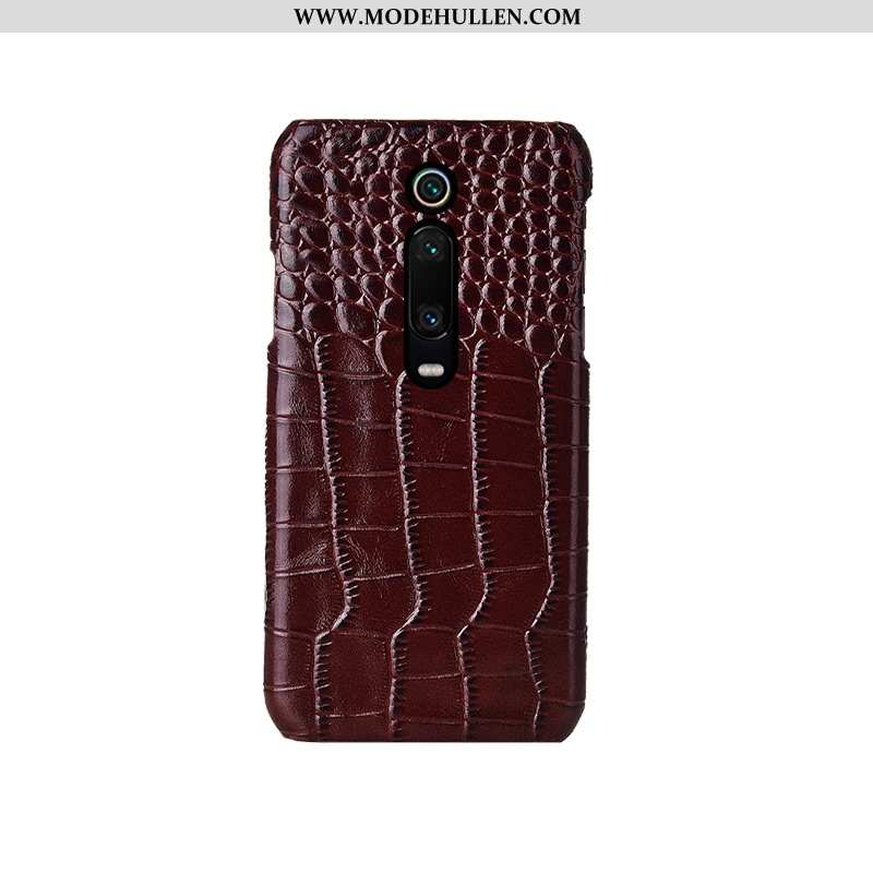 Hülle Xiaomi Mi 9t Pro Echt Leder Muster Rot Anti-sturz Case Handy Mini Schwarz