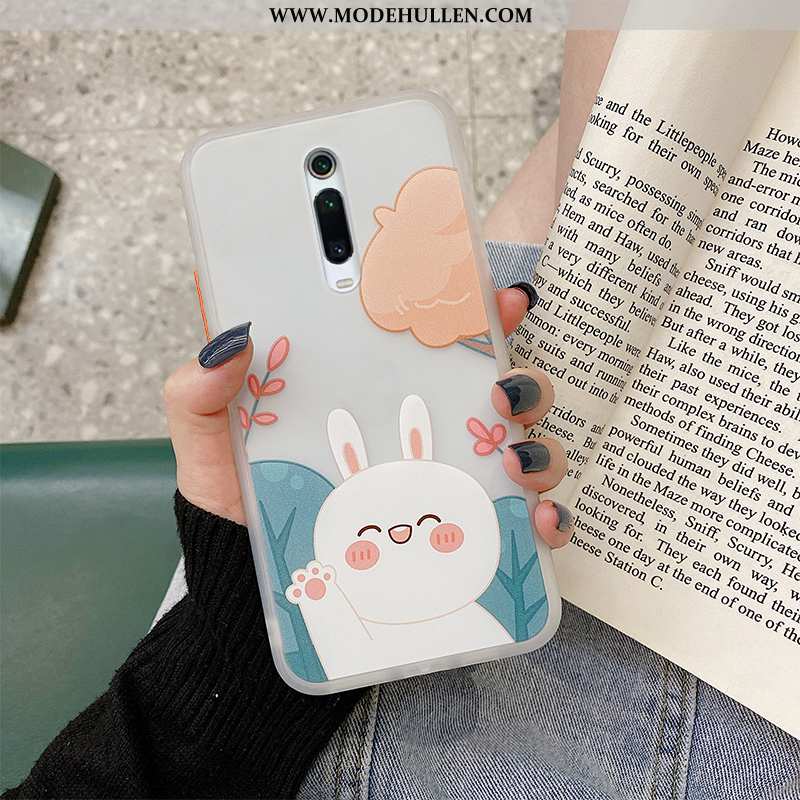 Hülle Xiaomi Mi 9t Pro Karikatur Nette Häschen Weiche Nubuck Wind Schwer Blau