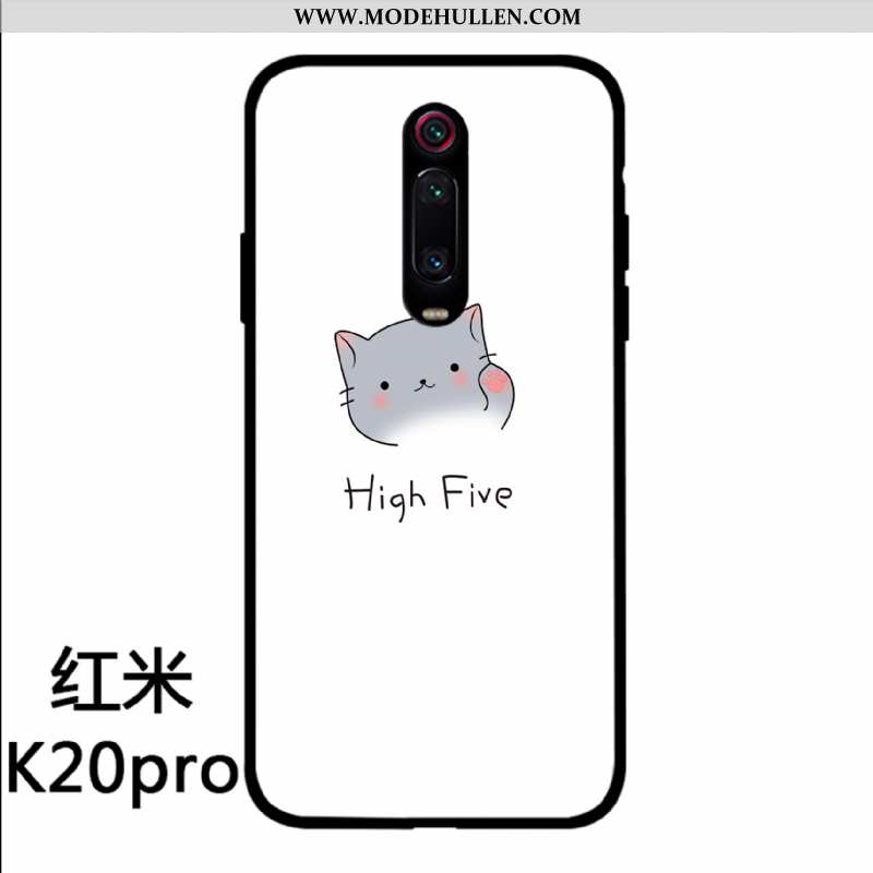 Hülle Xiaomi Mi 9t Pro Karikatur Nette Silikon Rot Glas Niedliche Weiße