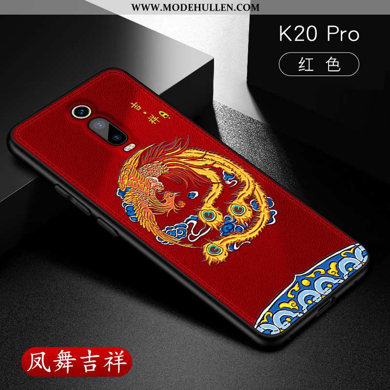 Hülle Xiaomi Mi 9t Pro Leder Muster Schutz Einfach Kreativ Trend Case Rote