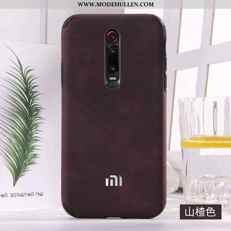 Hülle Xiaomi Mi 9t Pro Mode Leder Rot Einfach Einfassung Wind Blau