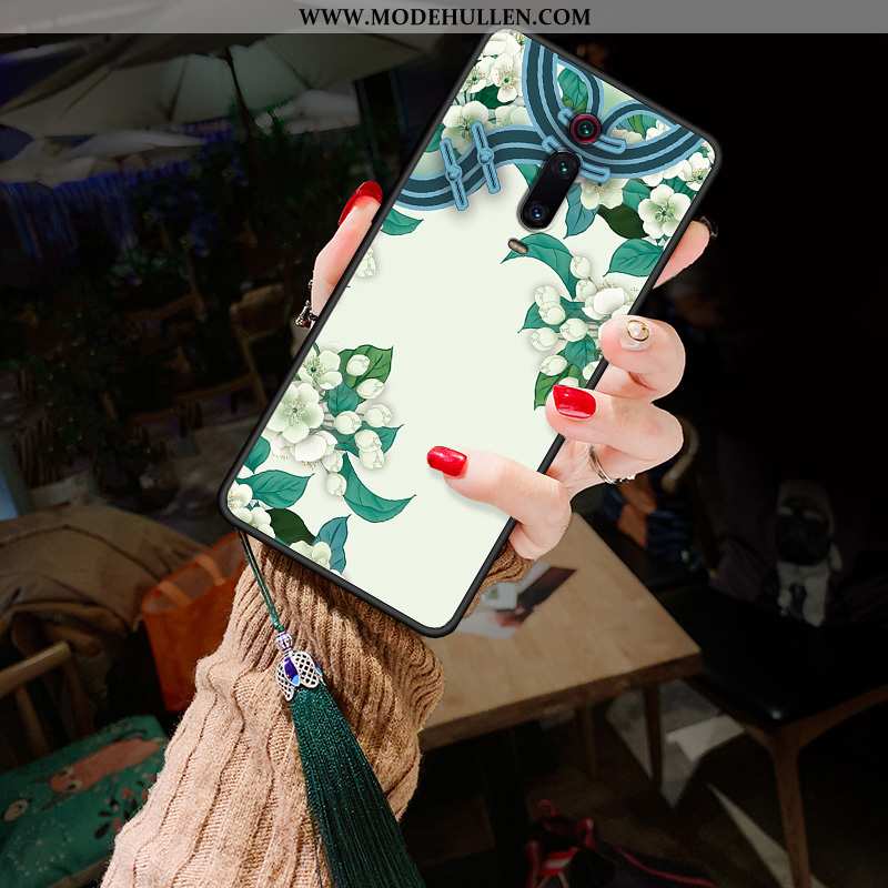 Hülle Xiaomi Mi 9t Pro Persönlichkeit Kreativ Rot Blumen Handy Anti-sturz Silikon Grün