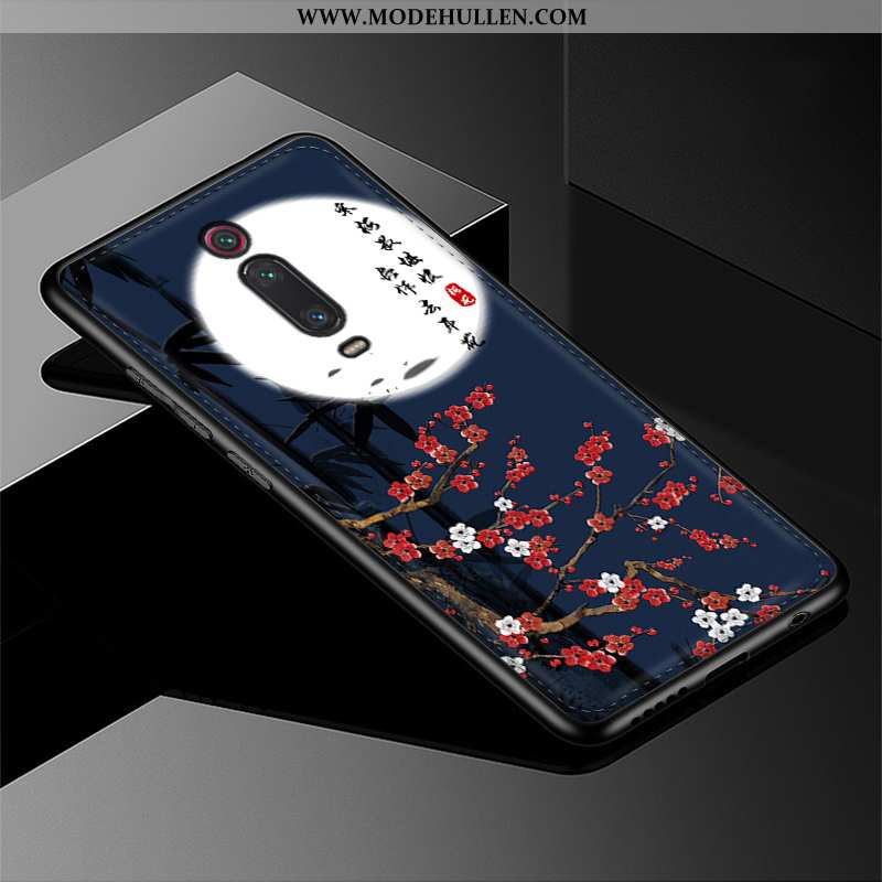 Hülle Xiaomi Mi 9t Pro Schutz Glas Rot Muster Mini Schwarz