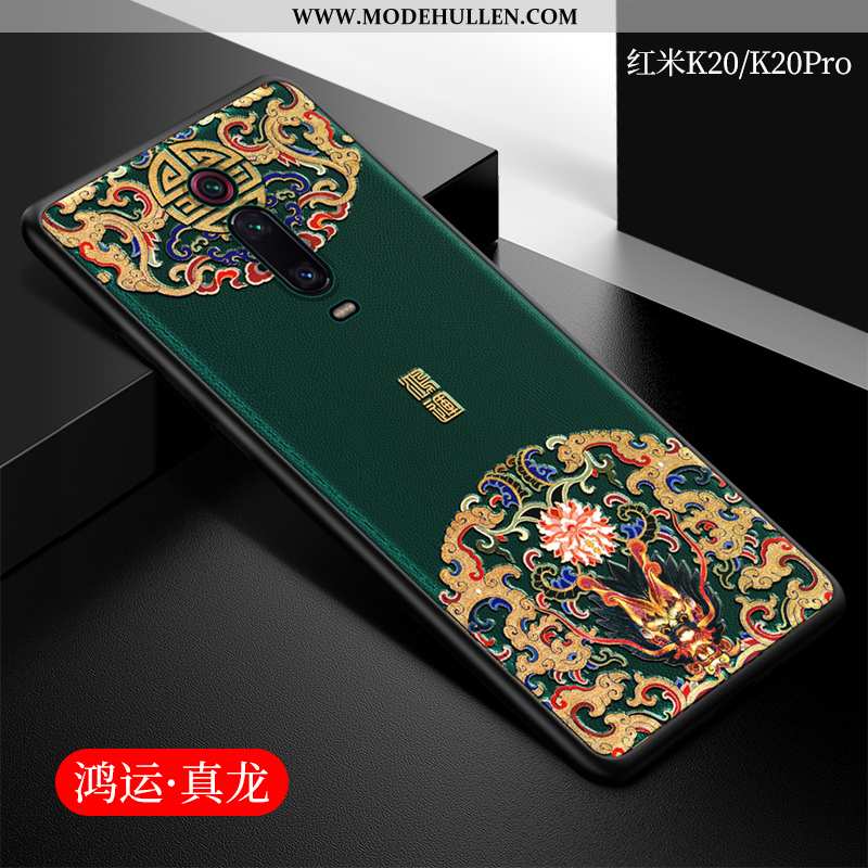 Hülle Xiaomi Mi 9t Pro Schutz Lederhülle Chinesische Art Prägung Silikon Alles Inklusive Grün