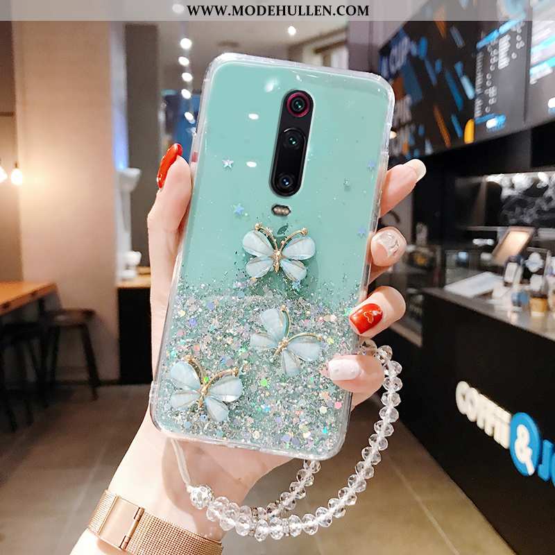 Hülle Xiaomi Mi 9t Pro Schutz Transparent Schmetterling Super Case Silikon Grün