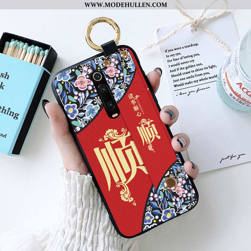 Hülle Xiaomi Mi 9t Pro Weiche Silikon Anti-sturz Chinesische Art Case Handy Retro Rote