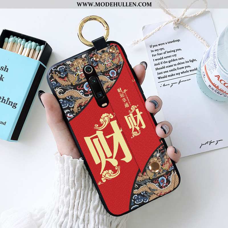 Hülle Xiaomi Mi 9t Pro Weiche Silikon Anti-sturz Chinesische Art Case Handy Retro Rote