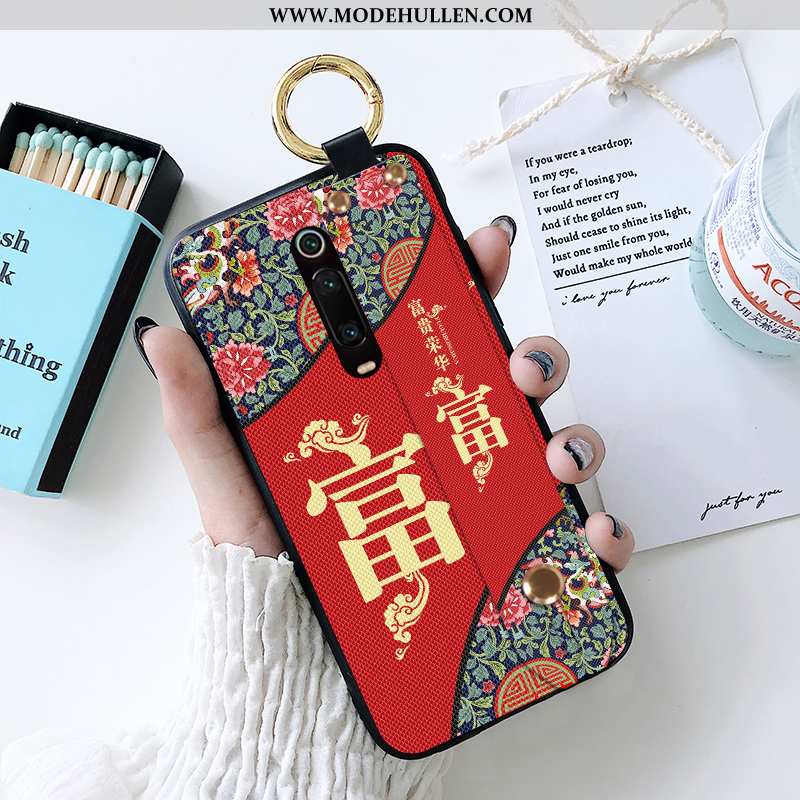 Hülle Xiaomi Mi 9t Pro Weiche Silikon Anti-sturz Chinesische Art Case Handy Retro Rote