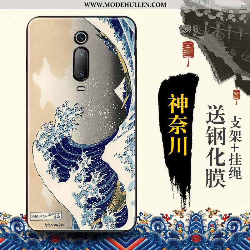 Hülle Xiaomi Mi 9t Prägung Trend Schutz Blau Rot Chinesische Art