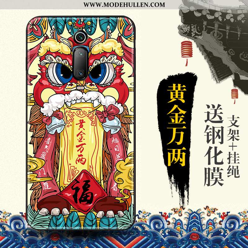 Hülle Xiaomi Mi 9t Prägung Trend Schutz Blau Rot Chinesische Art