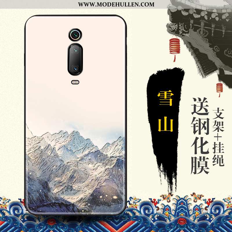 Hülle Xiaomi Mi 9t Prägung Trend Schutz Blau Rot Chinesische Art