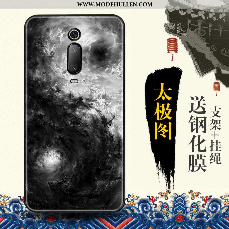 Hülle Xiaomi Mi 9t Prägung Trend Schutz Blau Rot Chinesische Art