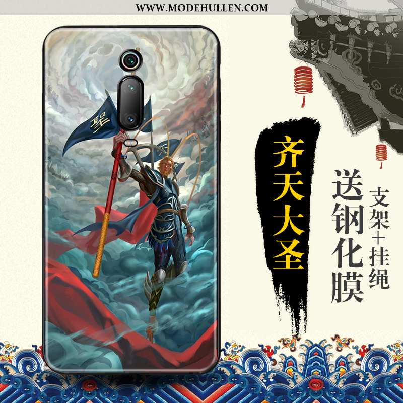 Hülle Xiaomi Mi 9t Prägung Trend Schutz Blau Rot Chinesische Art