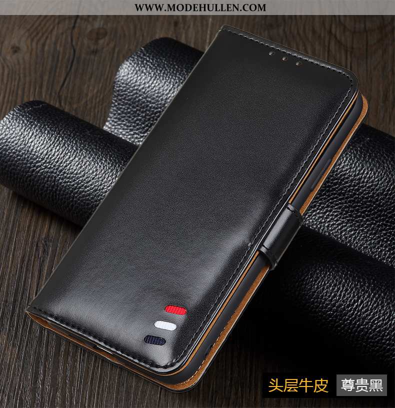 Hülle Xiaomi Mi 9t Schutz Lederhülle Alles Inklusive Case Clamshell Echt Leder Schwarz