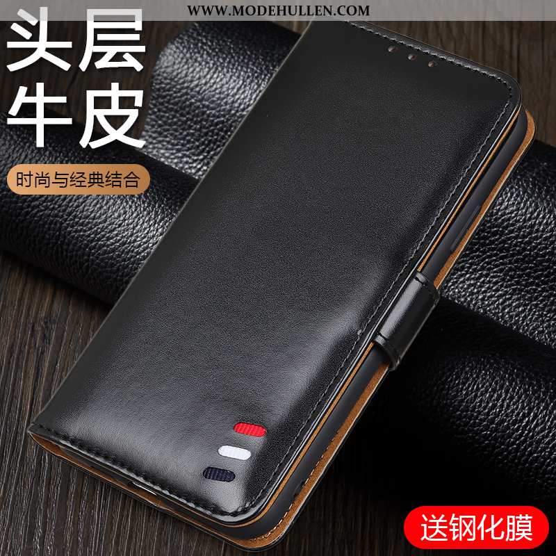 Hülle Xiaomi Mi 9t Schutz Lederhülle Alles Inklusive Case Clamshell Echt Leder Schwarz