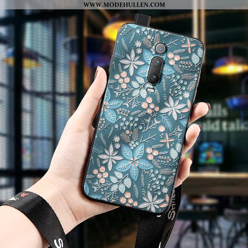 Hülle Xiaomi Mi 9t Silikon Prägung Dreidimensional Handy Grün Groß