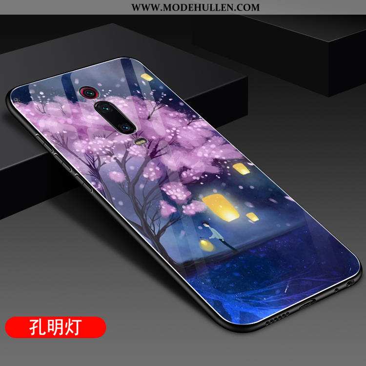 Hülle Xiaomi Mi 9t Silikon Schutz Spiegel Rot Nubuck Glas Rote