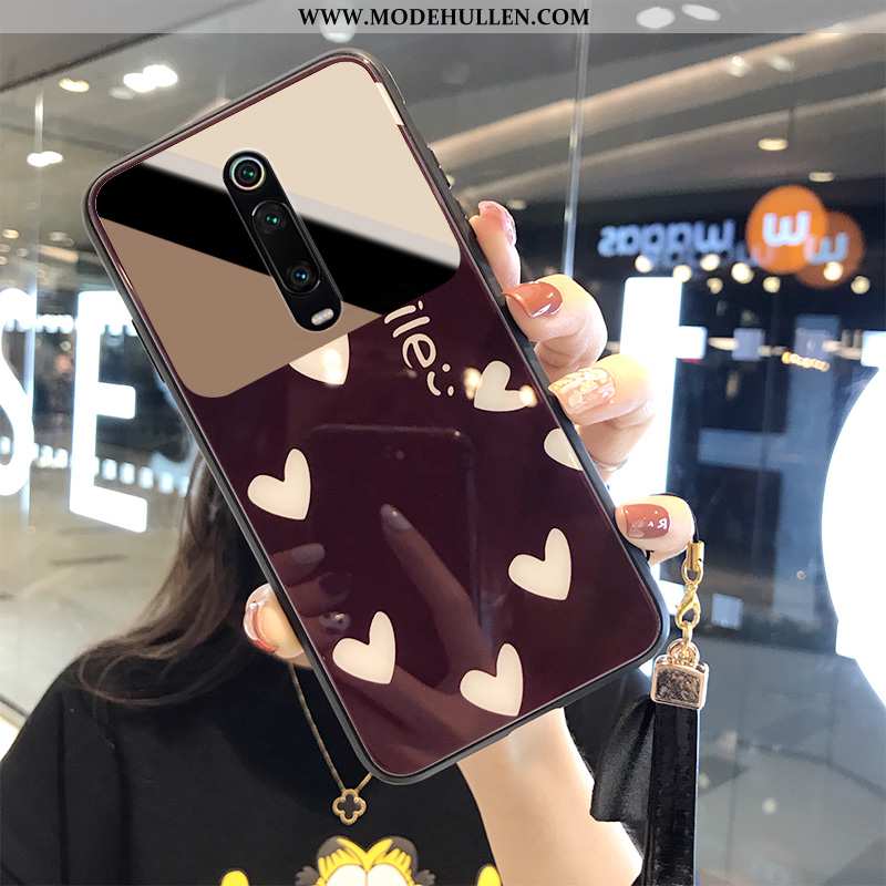 Hülle Xiaomi Mi 9t Trend Glas Wind Mode Denkmal Handy Case Rosa