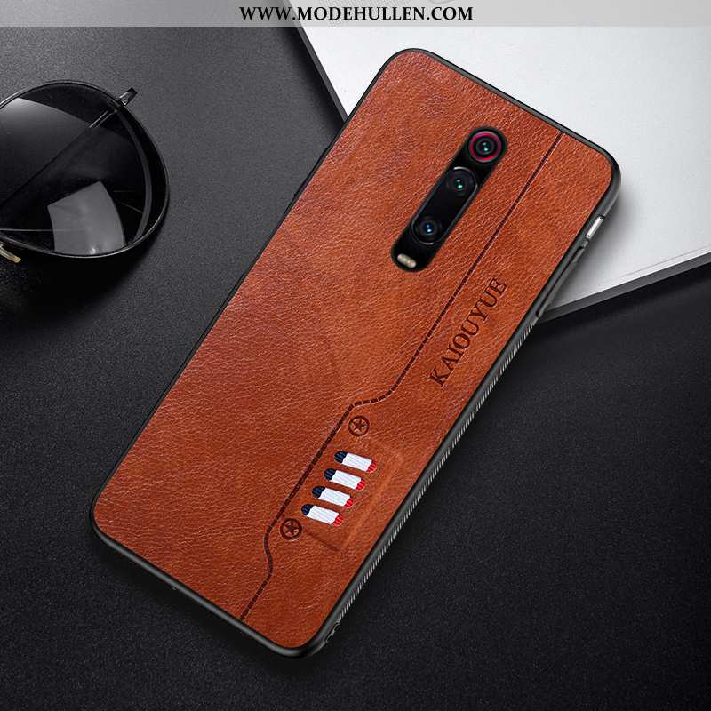 Hülle Xiaomi Mi 9t Weiche Dünne Leder Handy Rot Anti-sturz Muster Grün