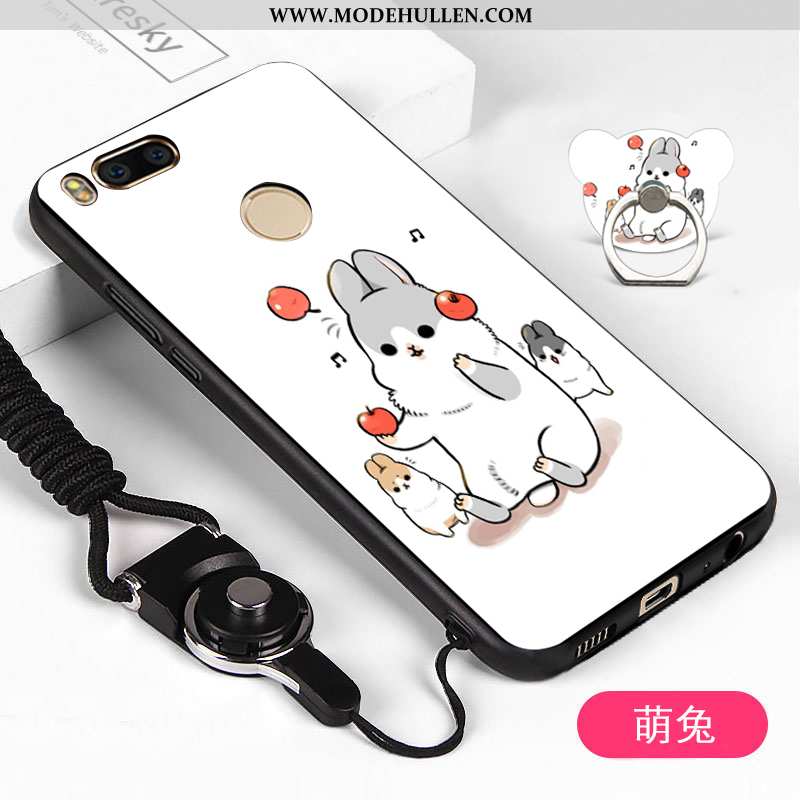 Hülle Xiaomi Mi A1 Karikatur Silikon Nubuck Handy Dunkelblau Mini