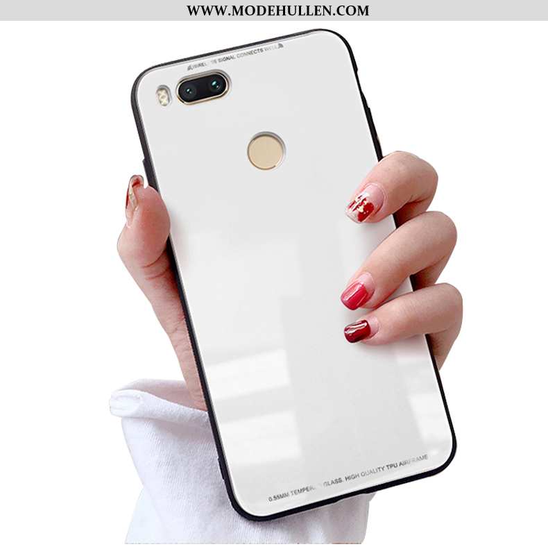 Hülle Xiaomi Mi A1 Persönlichkeit Glas Anti-sturz Handy Mini Weiß Weiße