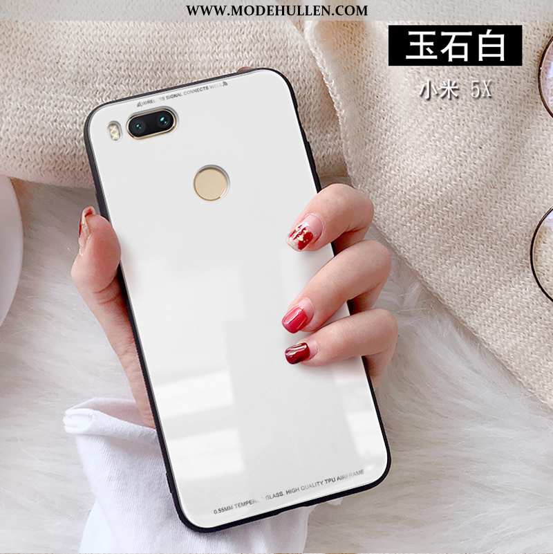 Hülle Xiaomi Mi A1 Persönlichkeit Glas Anti-sturz Handy Mini Weiß Weiße