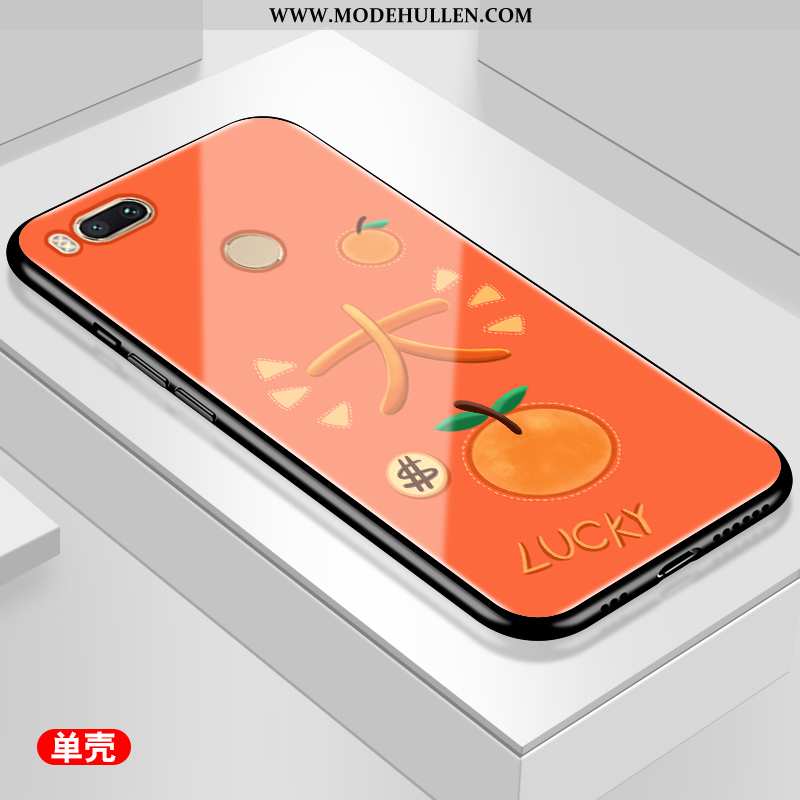 Hülle Xiaomi Mi A1 Persönlichkeit Glas Mini Anti-sturz Frisch Einfach Blau