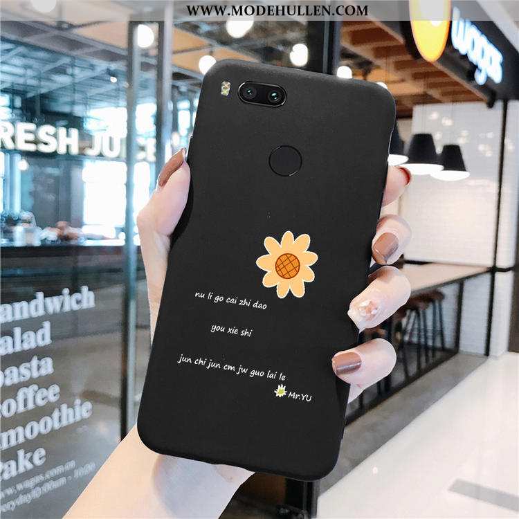 Hülle Xiaomi Mi A1 Schutz Nubuck Sonnenblume Frisch Einfassung Handy Weinrot Burgund