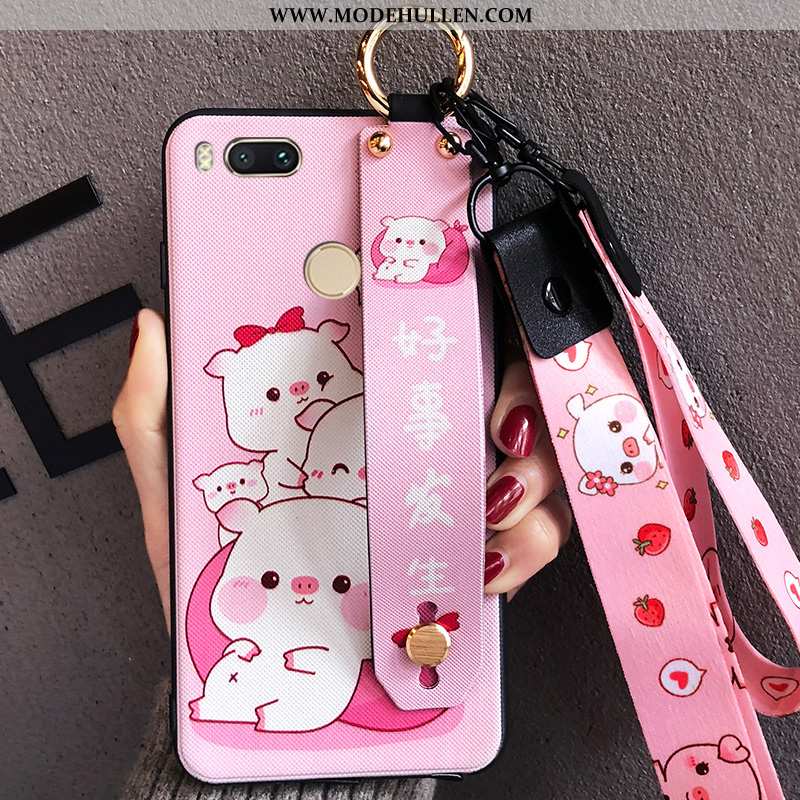 Hülle Xiaomi Mi A1 Silikon Schutz Nubuck Handy Case Weiche Kreativ Rosa