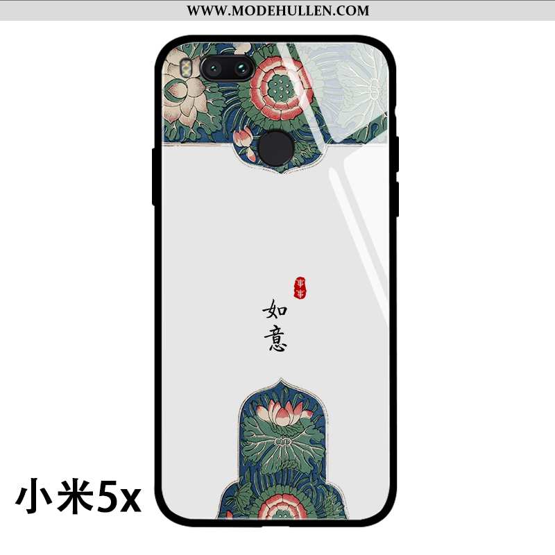 Hülle Xiaomi Mi A1 Trend Glas Handy Chinesische Art Schwarz Gold