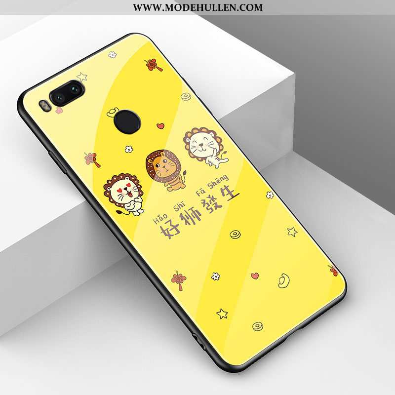 Hülle Xiaomi Mi A1 Weiche Schutz Karikatur Mode Case Glas Einfach Rote