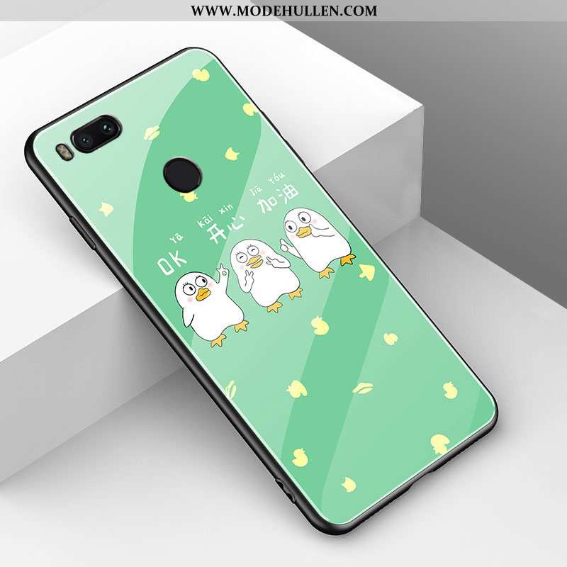 Hülle Xiaomi Mi A1 Weiche Schutz Karikatur Mode Case Glas Einfach Rote