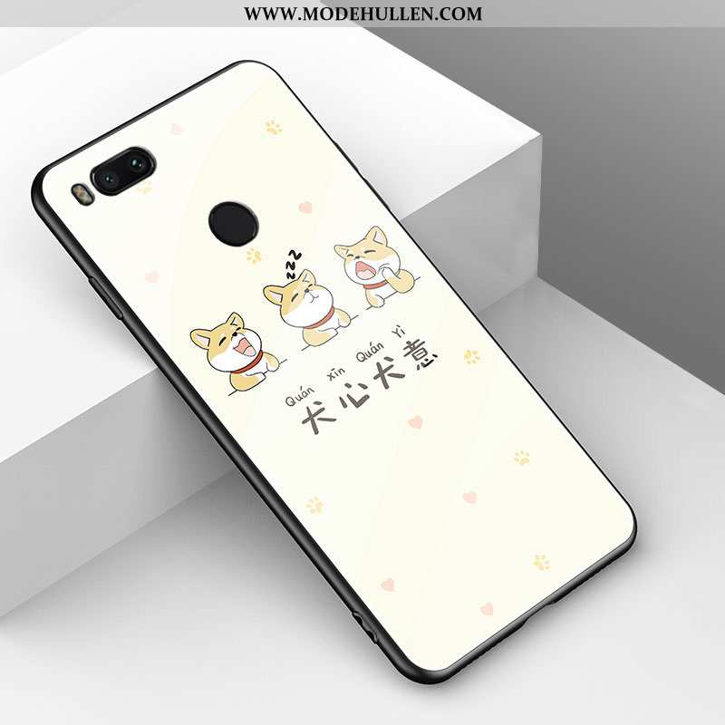 Hülle Xiaomi Mi A1 Weiche Schutz Karikatur Mode Case Glas Einfach Rote