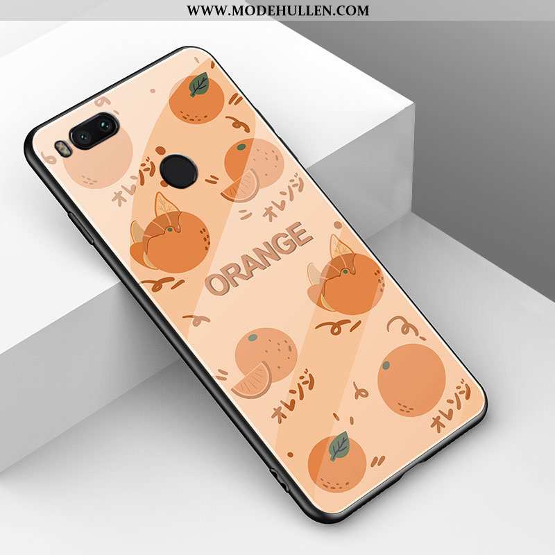 Hülle Xiaomi Mi A1 Weiche Schutz Karikatur Mode Case Glas Einfach Rote