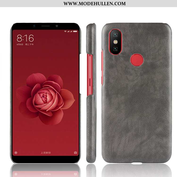 Hülle Xiaomi Mi A2 Leder Muster Case Anti-sturz Litchi Rote