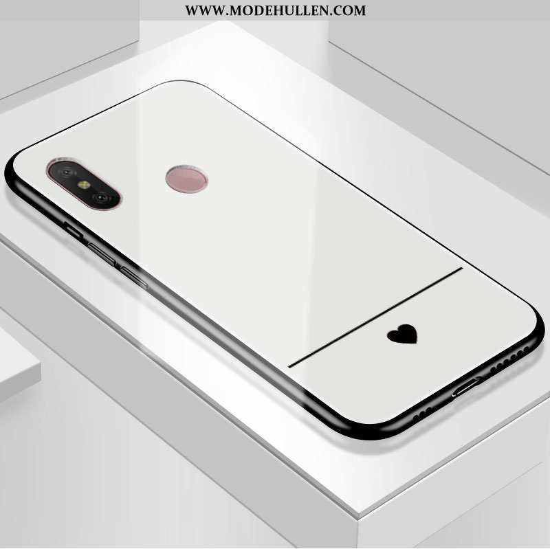 Hülle Xiaomi Mi A2 Lite Glas Weiche Schutz Anti-sturz Case Temperieren Weiße