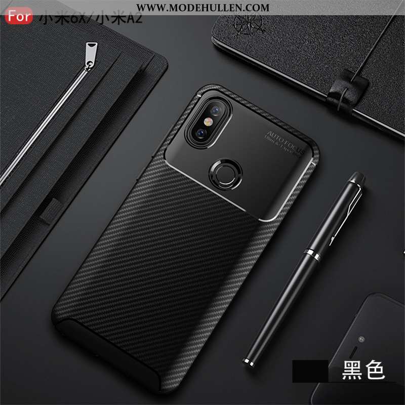 Hülle Xiaomi Mi A2 Lite Muster Weiche Mini Case Einfassung Faser Braun