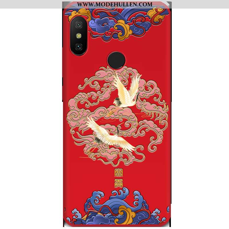 Hülle Xiaomi Mi A2 Lite Prägung Trend Wind Chinesische Art Alles Inklusive Schutz Anti-sturz Rote