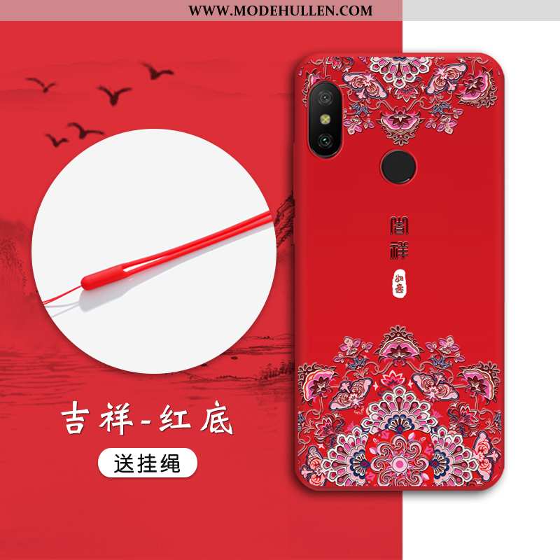 Hülle Xiaomi Mi A2 Lite Prägung Trend Wind Chinesische Art Alles Inklusive Schutz Anti-sturz Rote