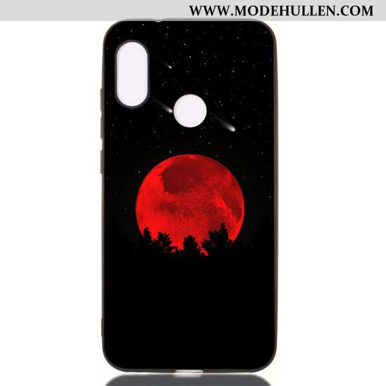 Hülle Xiaomi Mi A2 Lite Weiche Nubuck Anti-sturz Schwarz Rot Case Karikatur