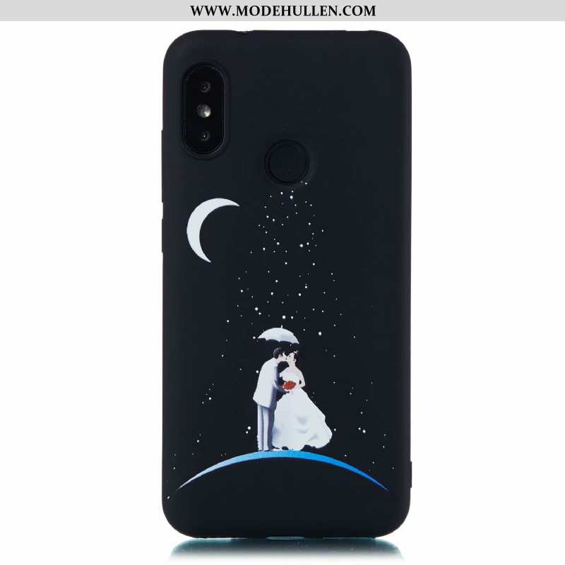 Hülle Xiaomi Mi A2 Lite Weiche Nubuck Anti-sturz Schwarz Rot Case Karikatur