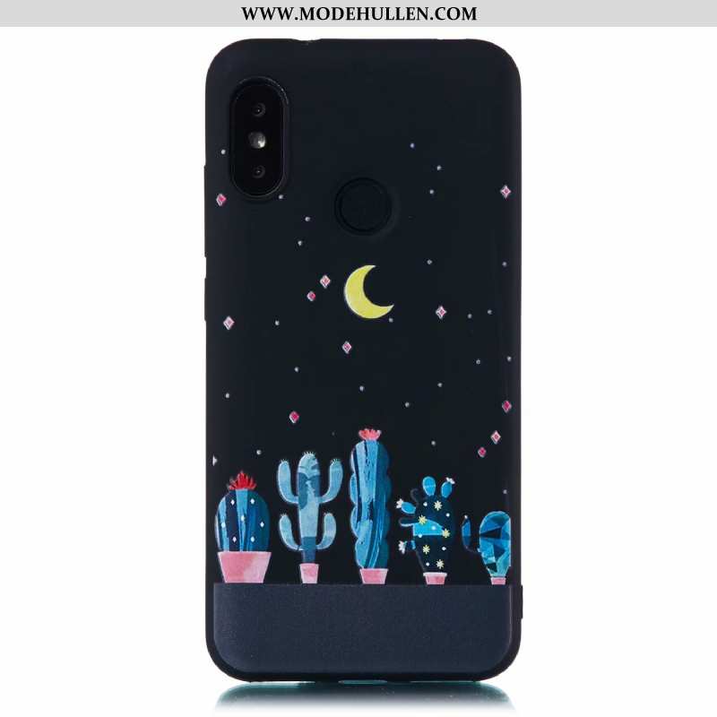 Hülle Xiaomi Mi A2 Lite Weiche Nubuck Anti-sturz Schwarz Rot Case Karikatur