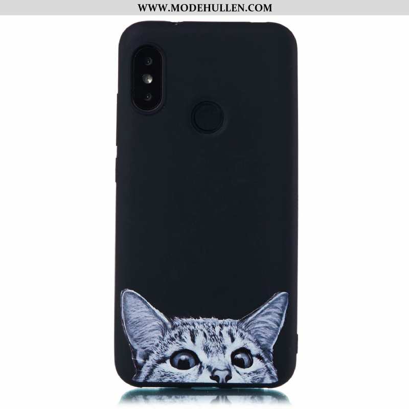 Hülle Xiaomi Mi A2 Lite Weiche Nubuck Anti-sturz Schwarz Rot Case Karikatur